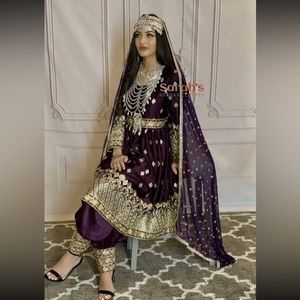 Purple afghan mirror clothes